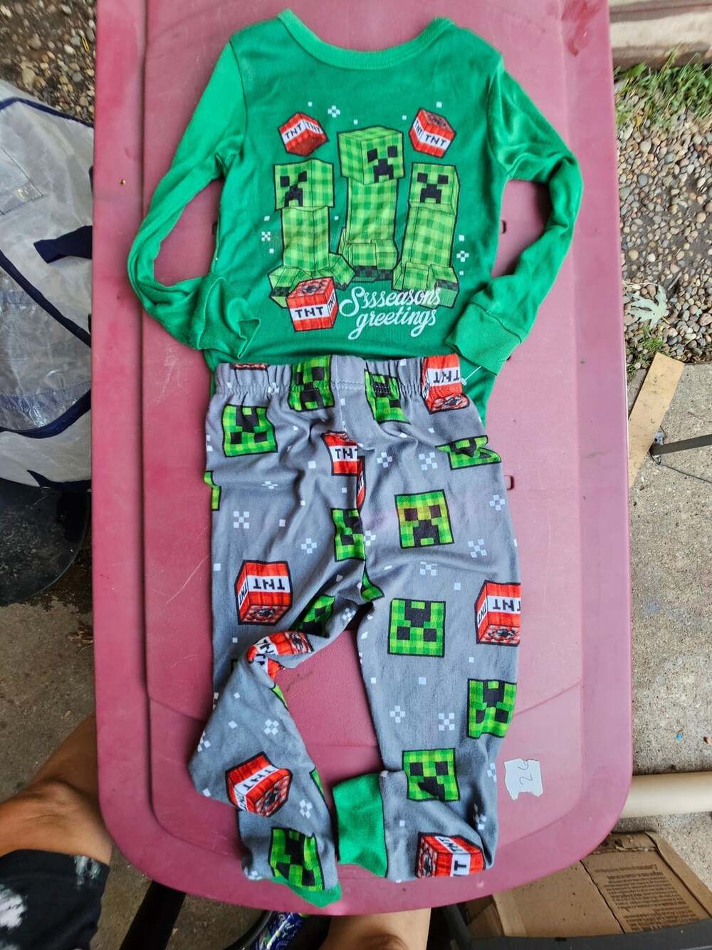 Minecraft Boys Sssseasons Greetings Creeper TNT Christmas Pajama Sleep